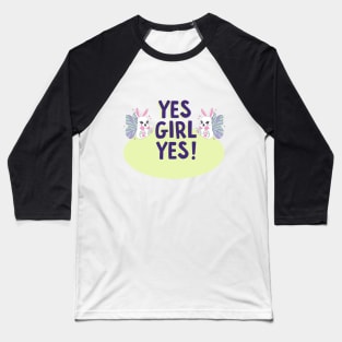 Sparkle Twin Bunny Fairy Yes Girl Yes Baseball T-Shirt